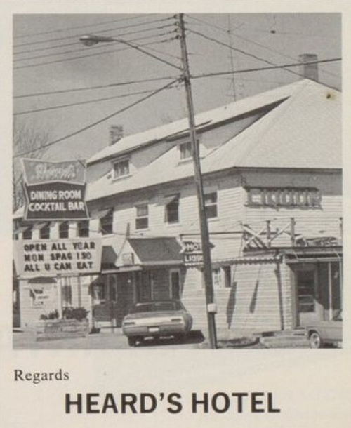 Houghton Lake Hotel (Houghton Lake Tavern, Heards Hotel) - Houghton Lake Yearbook Ad (newer photo)